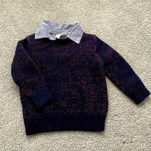 2T Oshkosh sweater with mock layered collar shirt